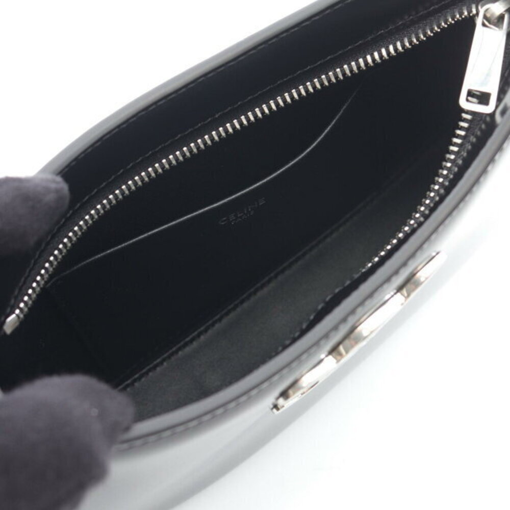 Celine Tilly Triomphe Shoulder Bag Leather Black - Picture 3 of 5